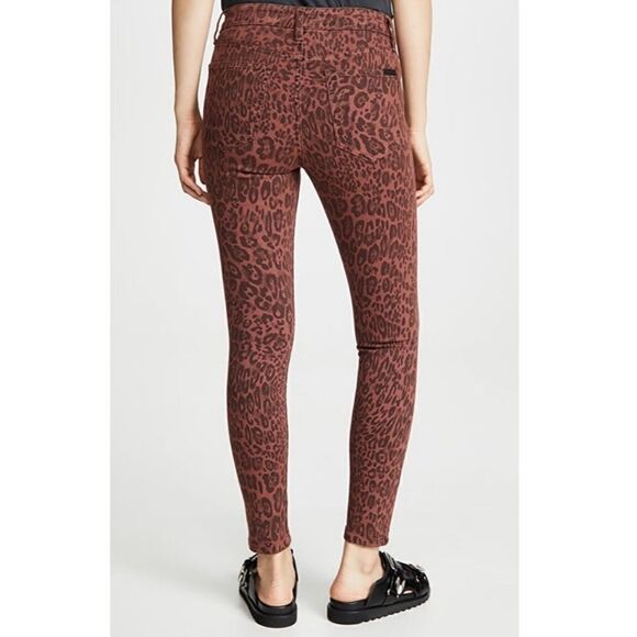 Joes Jeans Rust Colored Cheetah Print the Charlie High Rise skinny Ankle Jean 24 - Picture 2 of 8